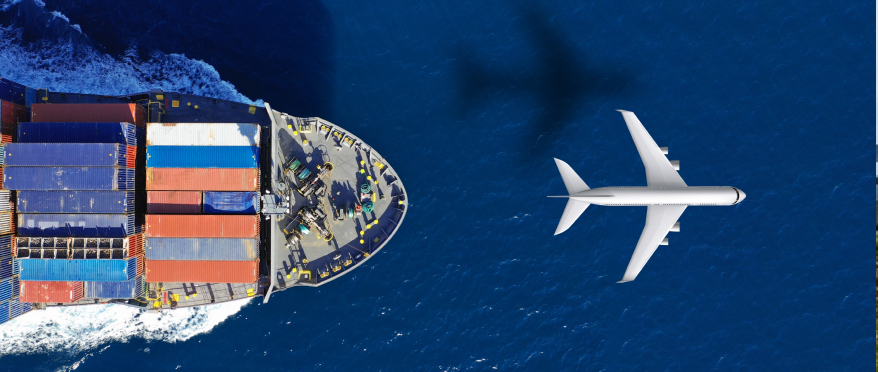 Mapa general de la situación del transporte aéreo y marítimo